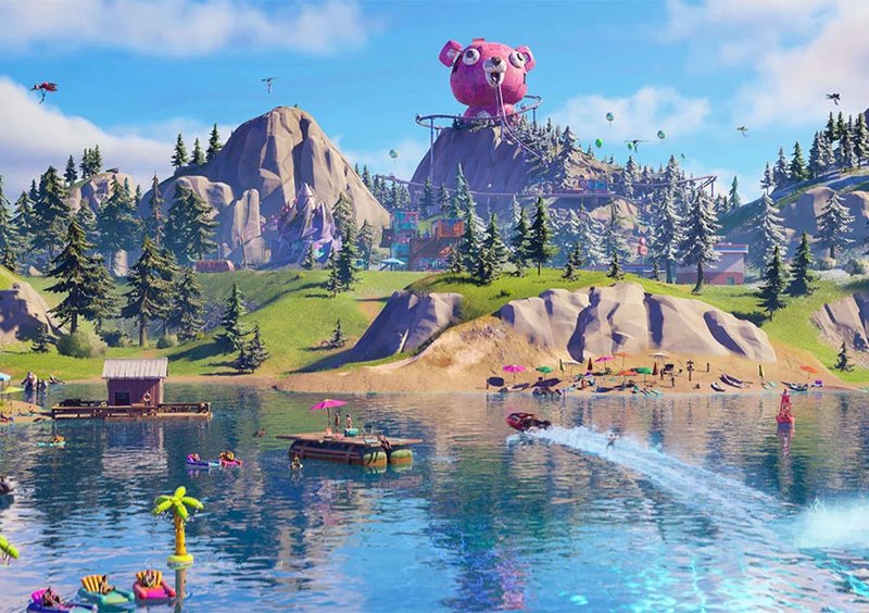 Событие Fortnite с игроками, собравшимися в игре